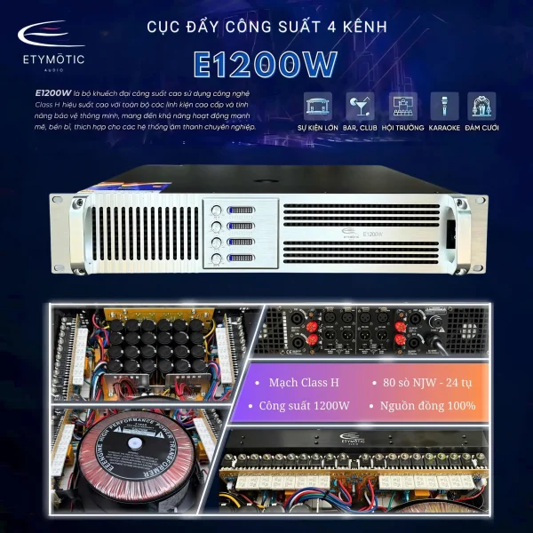 Cục đẩy 4 kênh E1200W